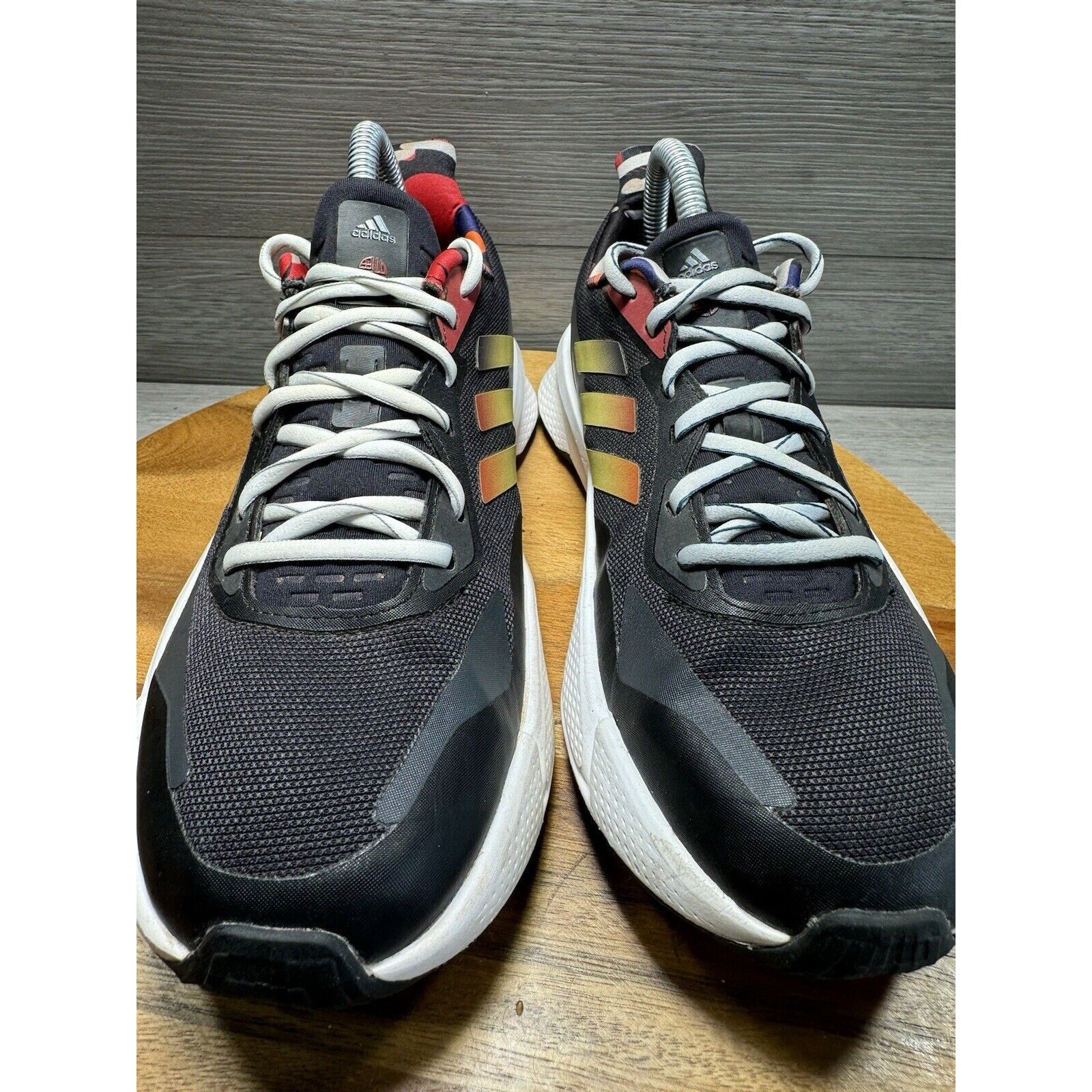 ADIDAS Bounce Black Gold Scarlet Red Running Training Shoes Mens 6.5