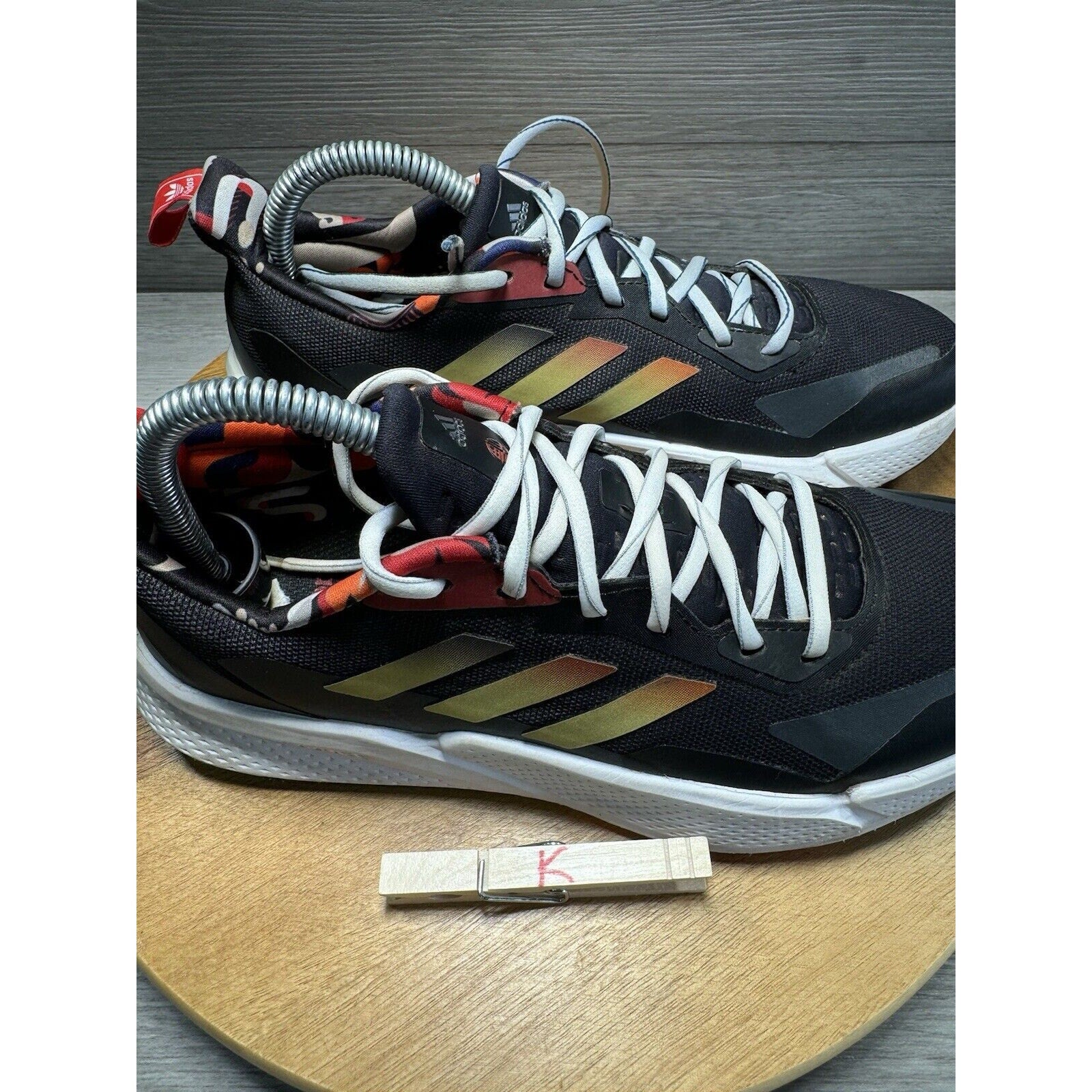 ADIDAS Bounce Black Gold Scarlet Red Running Training Shoes Mens 6.5