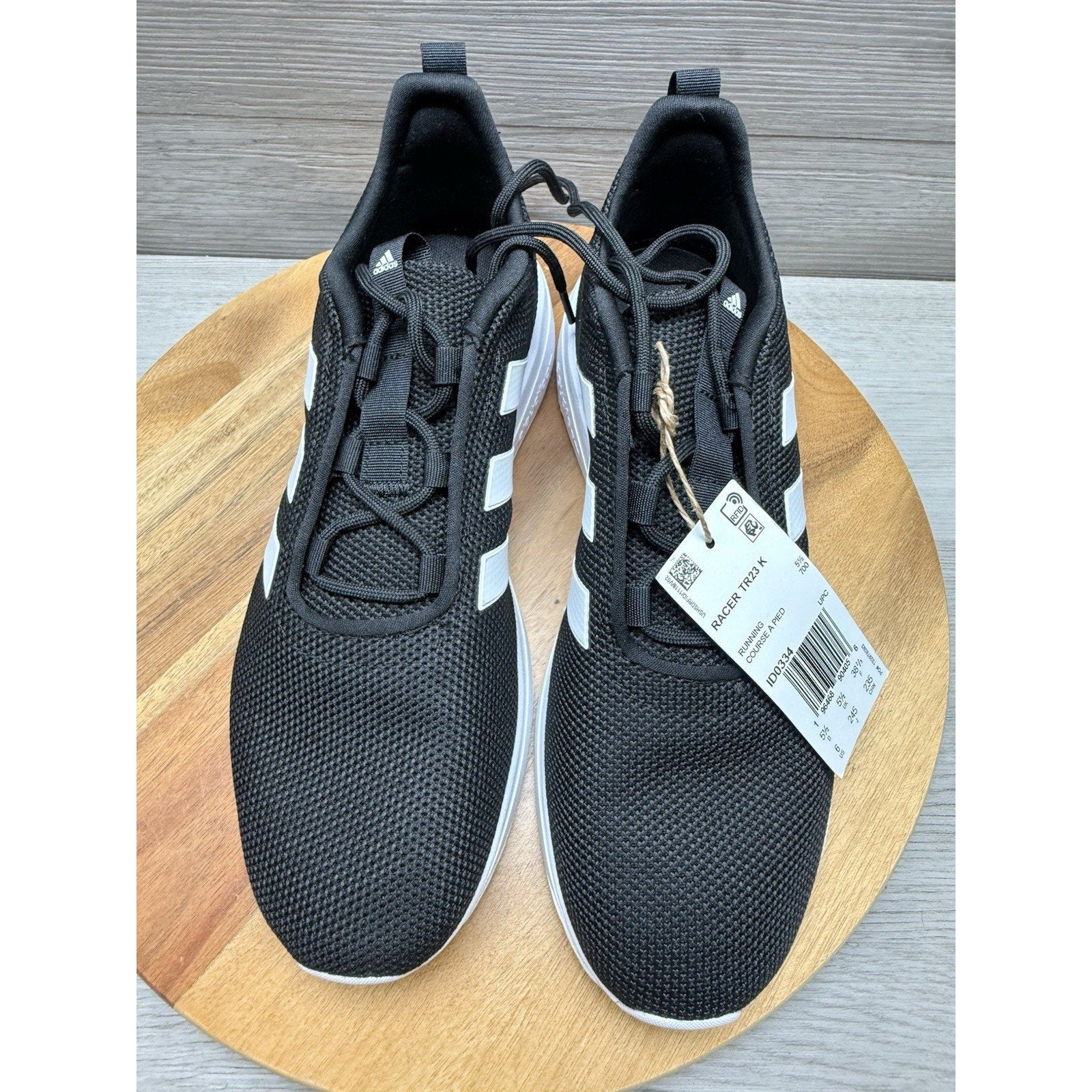 Adidas Racer TR23 Kids Shoes Sneakers Cloudfoam Black White Youth Size 5.5