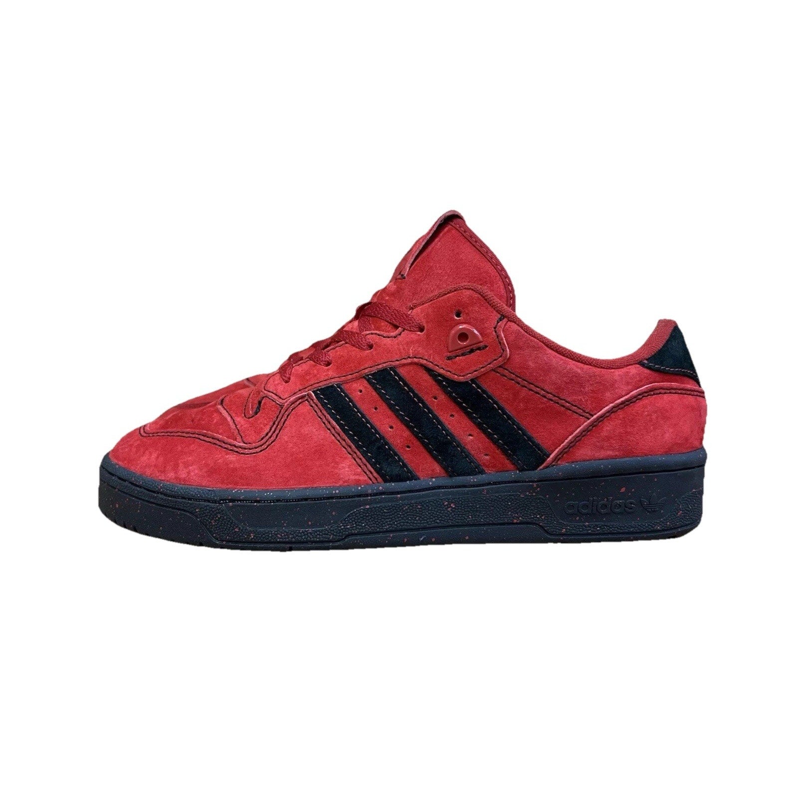 '- Adidas x Marvel Rivalry Low Deadpool Red Suede JR2480 Men's Shoe Size 18
