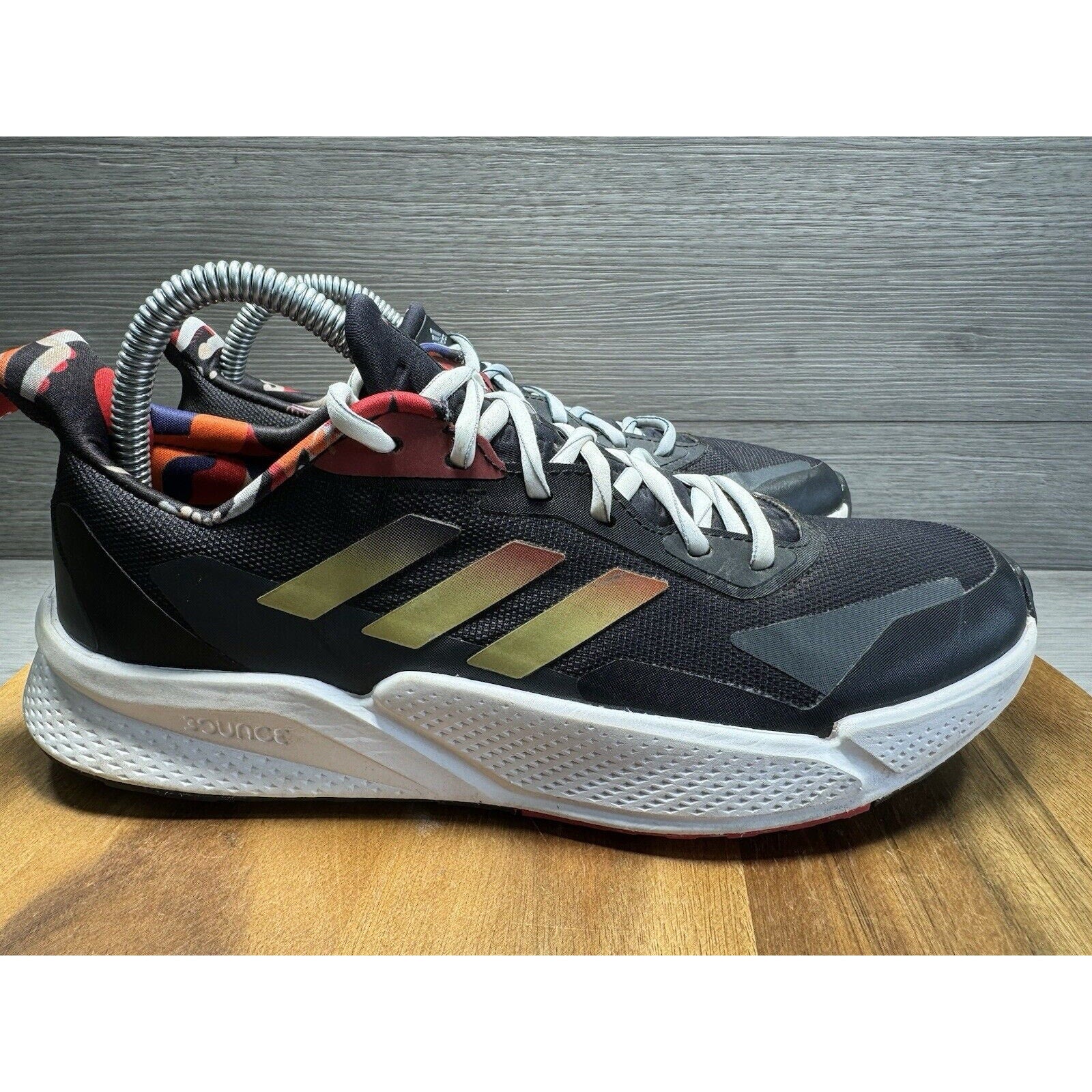 ADIDAS Bounce Black Gold Scarlet Red Running Training Shoes Mens 6.5