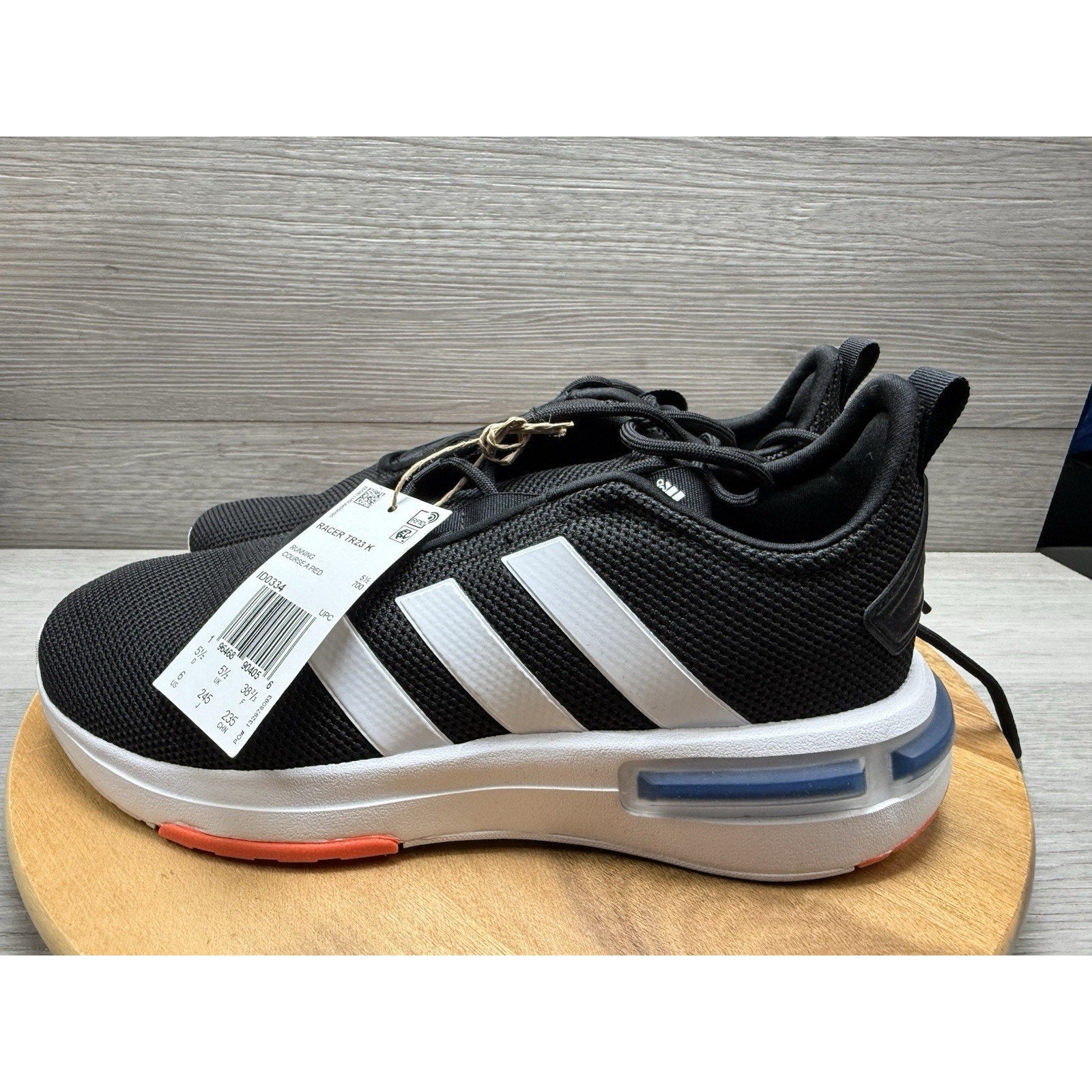 Adidas Racer TR23 Kids Shoes Sneakers Cloudfoam Black White Youth Size 5.5