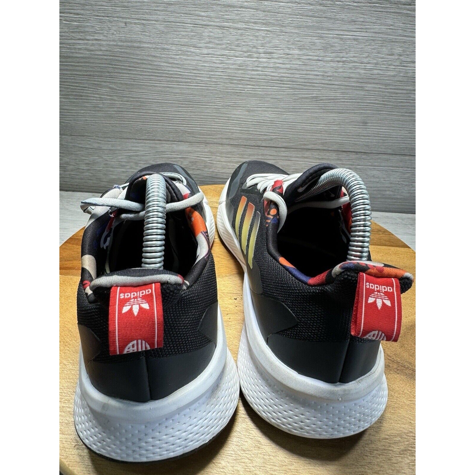 ADIDAS Bounce Black Gold Scarlet Red Running Training Shoes Mens 6.5