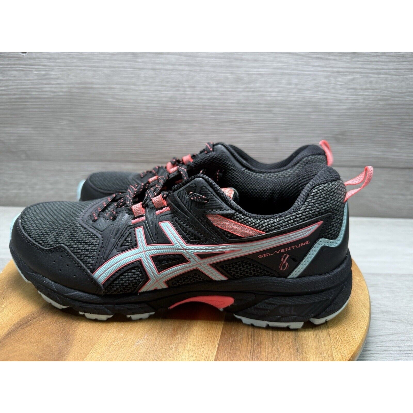 '- ASICS Gel Venture 8 Black Clear Blue Pink - Women’s Size 10